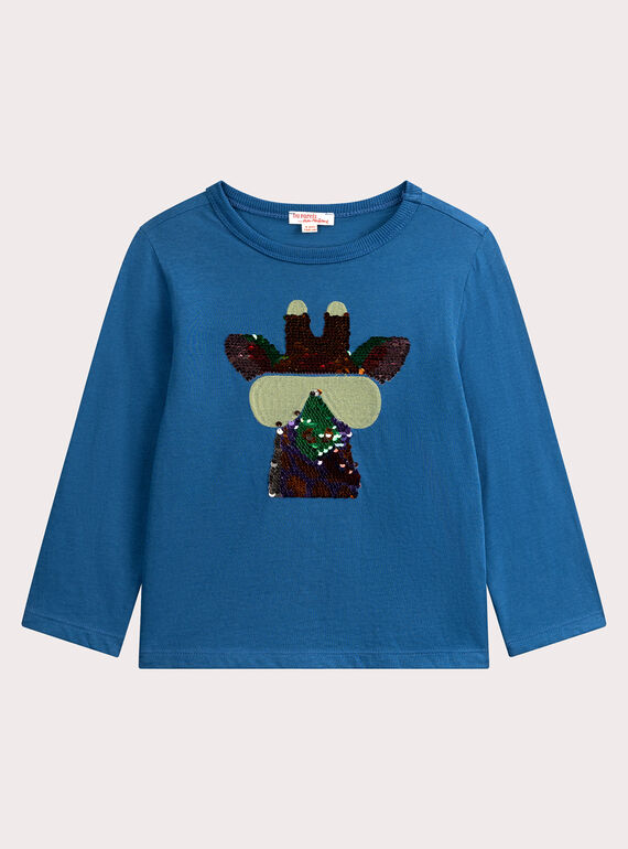Animations-T-Shirt Giraffe mit magischen Pailletten für Jungen VODATEE1 / 24W90223TMLC210