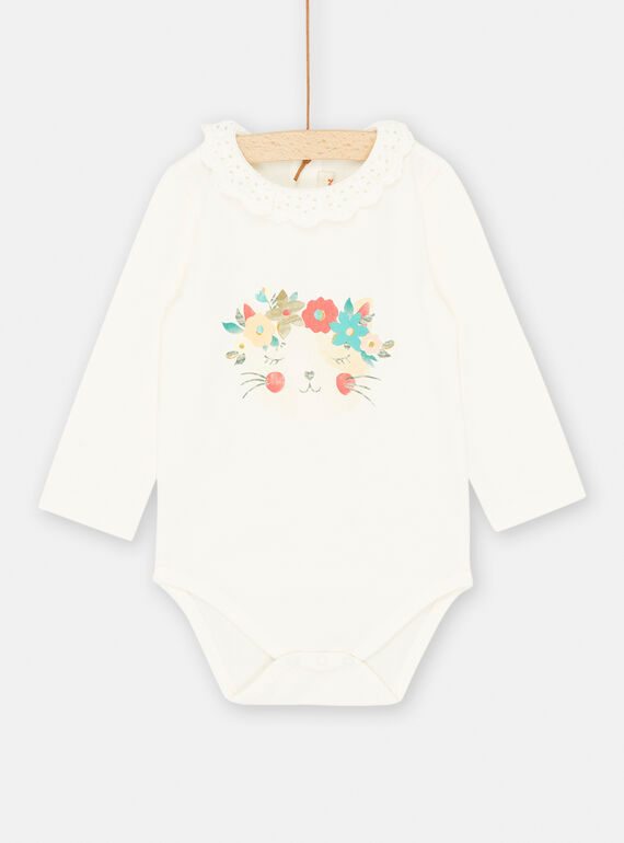 Weißer Body mit Katzenmotiv SIDUBOD / 23WG09P1BOD001