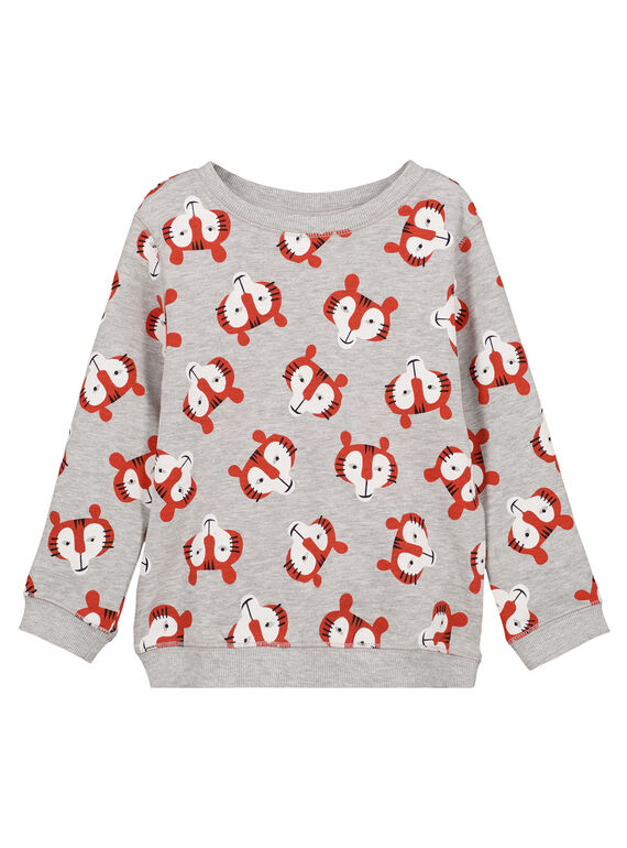 Leichtes Rundhals-Sweatshirt Grau meliert GOJOSWE1 / 19W90242SWBJ922