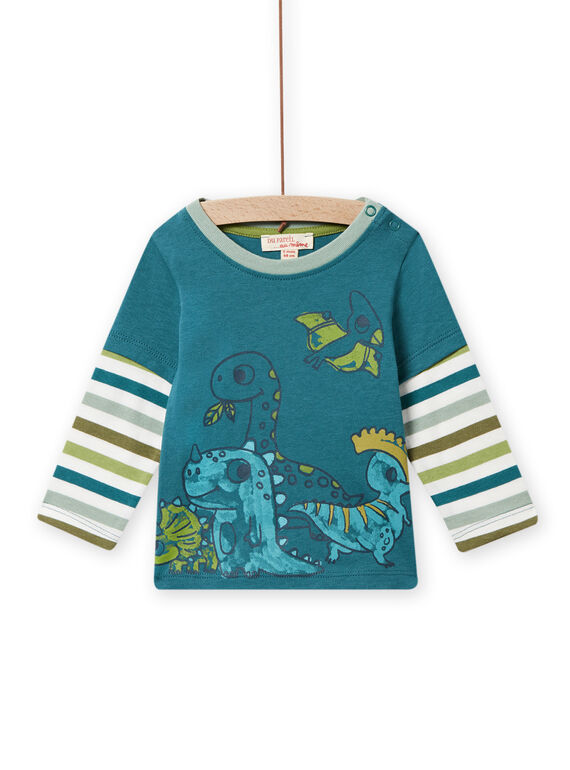 Baby Junge Ente Blau Dinosaurier T-Shirt NUGATEE3 / 22SG10O3TML714