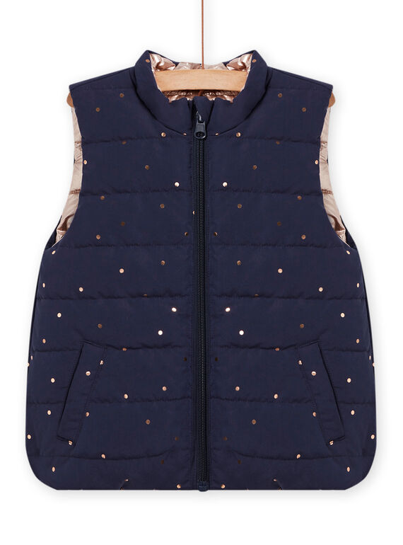 Marineblaue ärmellose Wende-Daunenjacke Kind Mädchen NAPOIDOUNEX / 22S901D4D3E070