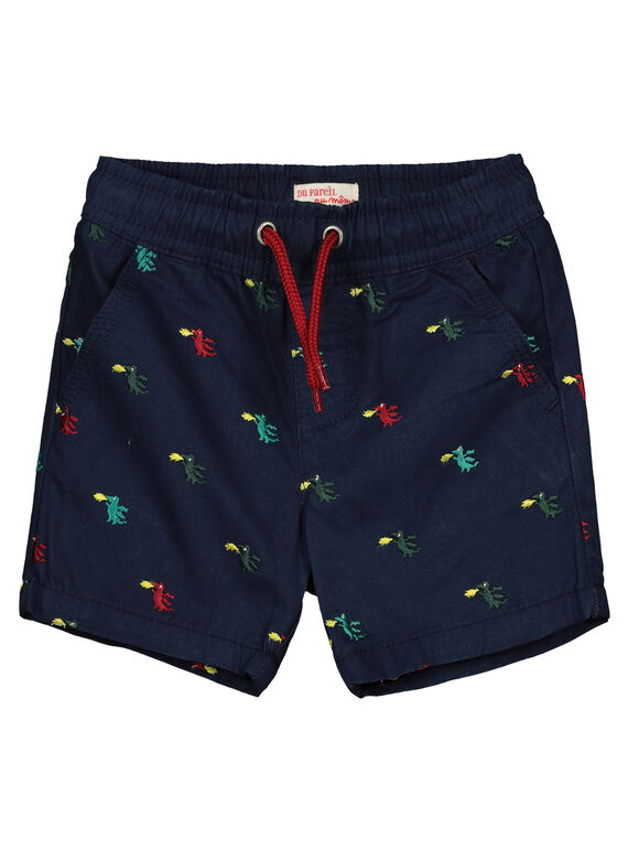 Marineblaue Bermuda-Shorts aus besticktem Twill GOVEBER2 / 19W90222BER705