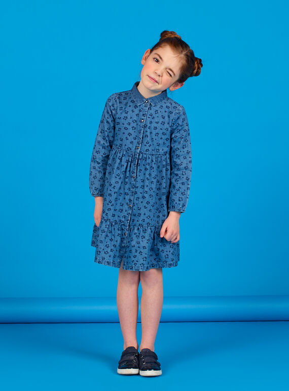 Kleid aus Baumwoll-Denim mit Leopardenmuster LABLEROB1 / 21S901J2ROBP274