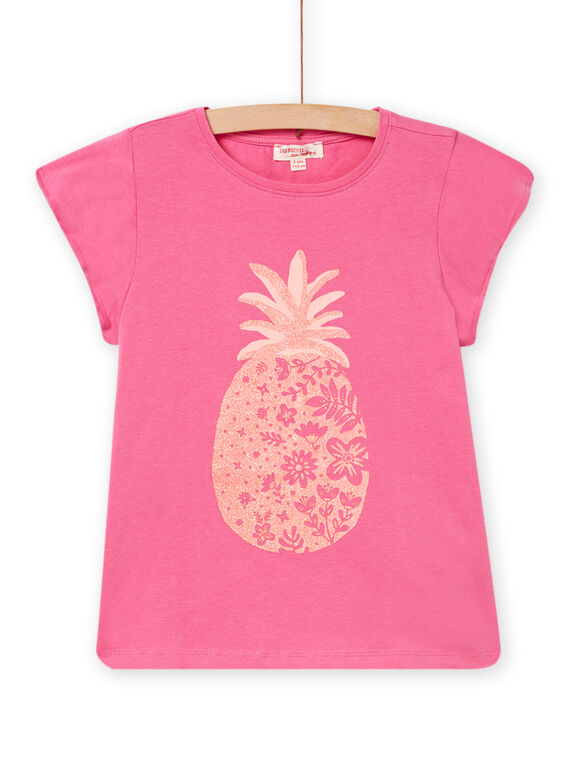 Kind Mädchen rosa Kurzarm-T-Shirt NAJOTI4 / 22S90172TMC313