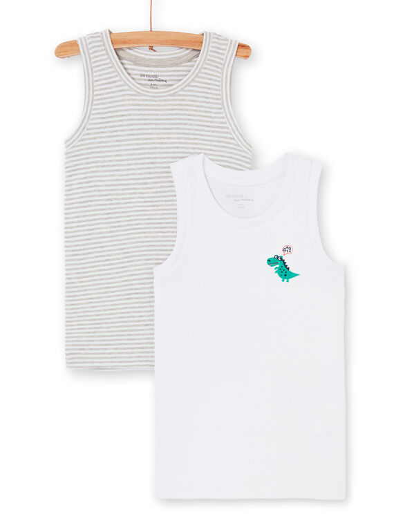 2er-Set graue und weiße Tanktops für Jungen LEGODELDINO / 21SH1221HLI000