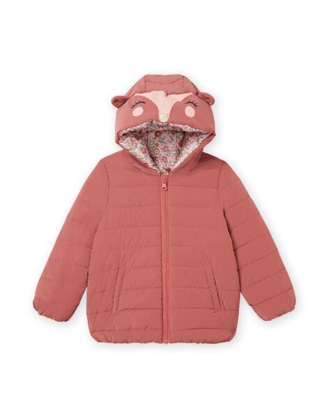 Reversible Kapuzenjacke mit einfarbiger Seite und Seite mit Blumenmuster PAFOXDOUNE / 22W901F3D3ED321