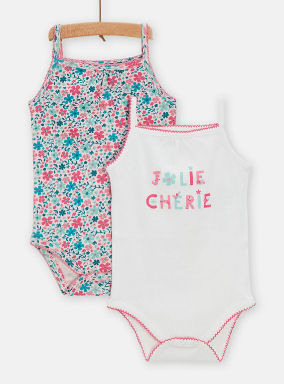 Doppelpack mehrfarbige und rosafarbene Bodys für Baby-Mädchen TEFIBODLIB / 24SH1371BDLD310