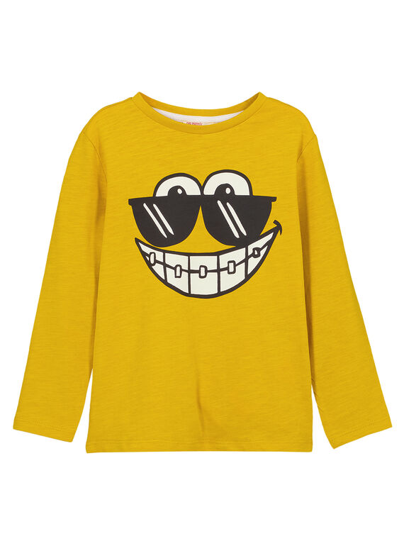 Rundhals-T-Shirt mit langen Ärmeln Ocker GOJOTISLU3 / 19W90246D32109