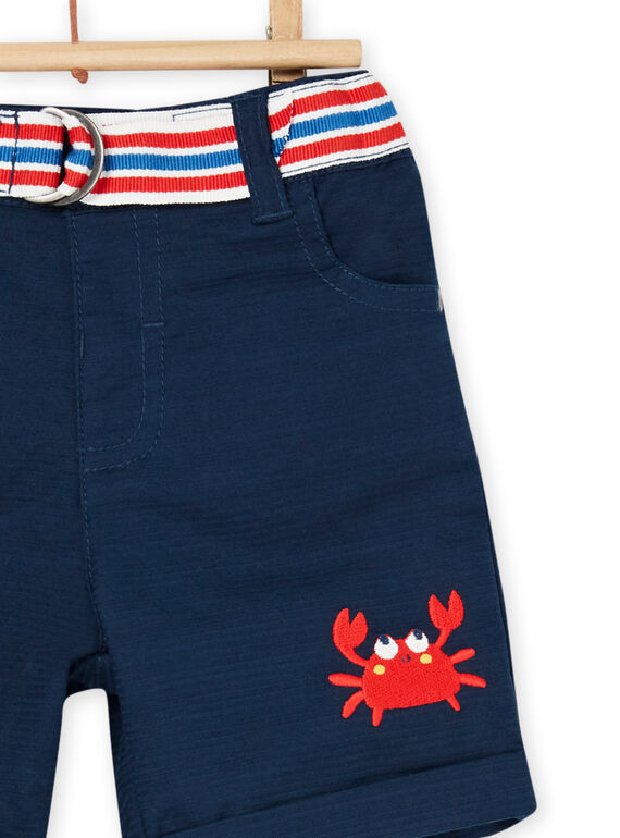 Mitternachtsblaue Bermuda-Shorts mit Gürtel mit Streifenprint RUPOPBER1 / 23SG10X2BERC205