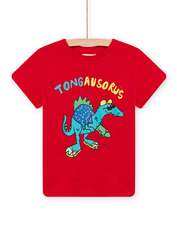 Rotes T-Shirt mit Dinosaurier-Motiv Kind, Jungen NOJOTI1 / 22S90274TMC050