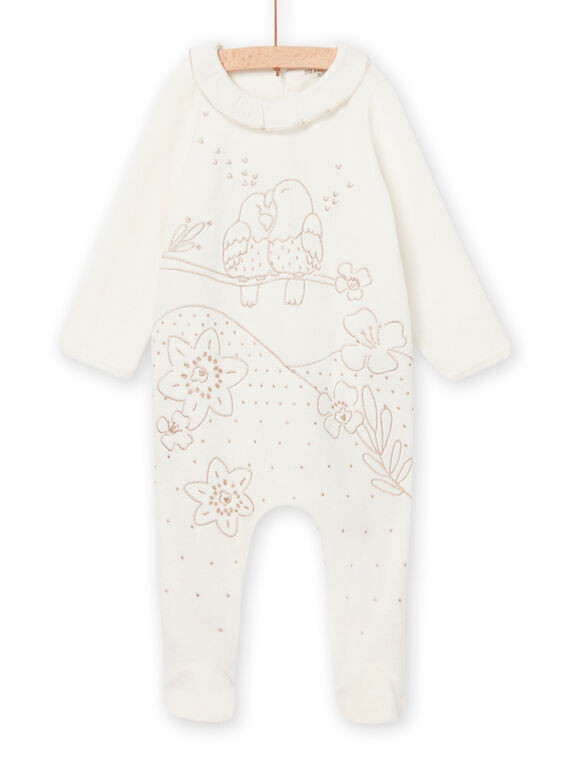 Samtstrampler für Baby Mädchen mit Goldmuster NEFIGREPER / 22SH13E3GRE001