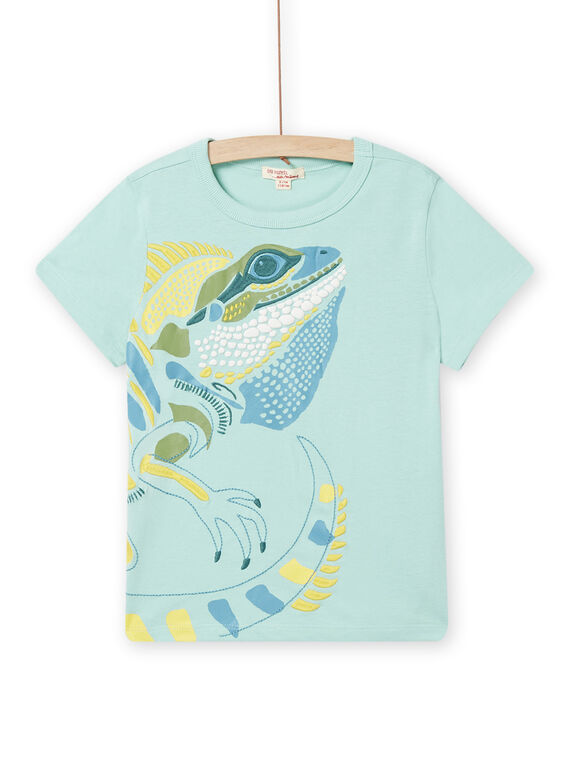 Grünes T-Shirt mit Leguanmotiv für Kind Junge NOHOTI7 / 22S902T7TMC629