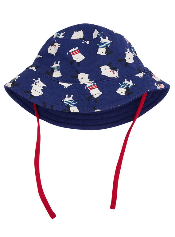 Marineblauer Baby-Bob für Jungen mit Hundemotiv JYUGRACHA / 20SI10E1CHA702