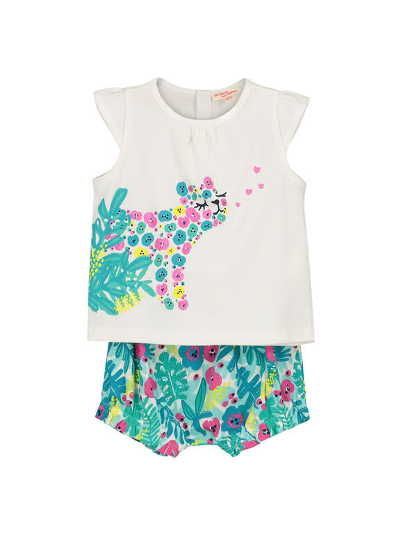 Baby-Set aus Tanktop und Bloomers für Mädchen FIPLAENS2 / 19SG09P2ENS000