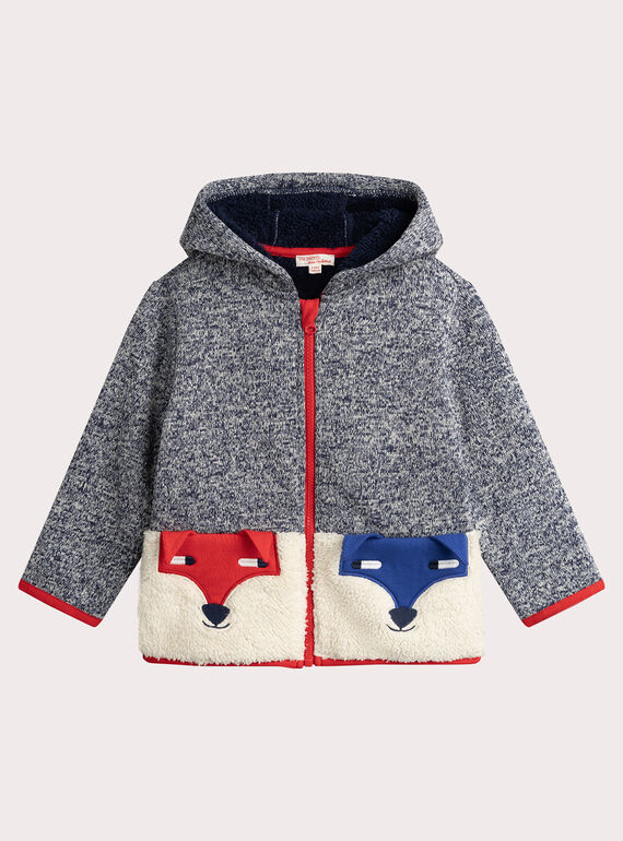 Blauer Sweatshirt mit Reißverschluss und Fuchstaschen für Jungen  VOROGIL / 24W902P1GIL705
