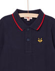Marineblaues Poloshirt mit gesticktem Wolfskopf-Motiv POJOPOL1 / 22W902D4POL705