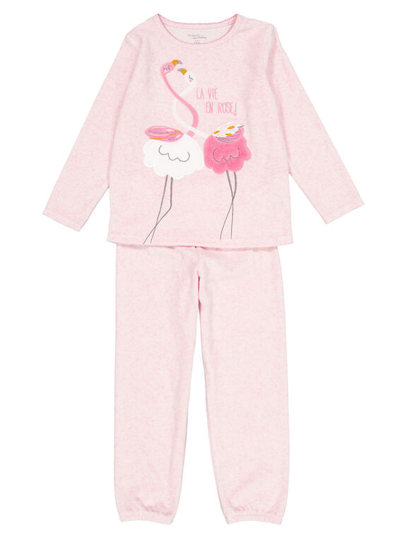 Rosa Samtschlafanzug für Kinder Mädchen GEFAPYJFLA / 19WH11N7PYJD314