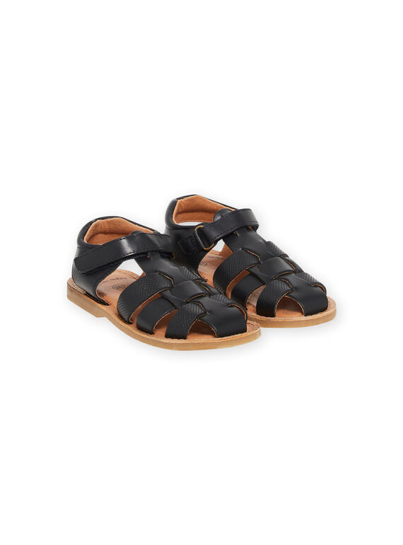 Marineblaue Ledersandalen Kind Junge NOSANDMARC / 22KK3646D0E070