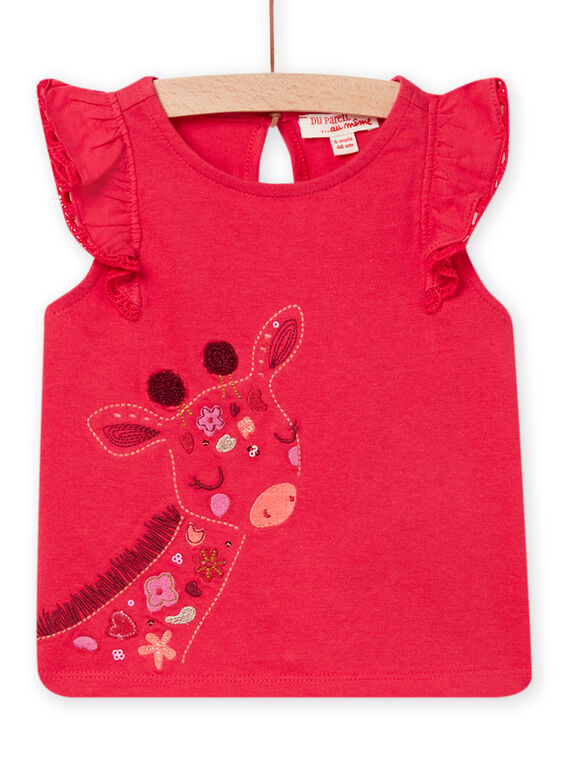 Baby Mädchen Rosa Giraffe T-Shirt NIFLATI / 22SG09R1TMCF510
