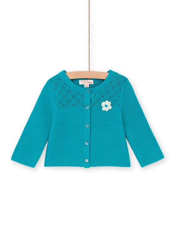 Baby Mädchen türkis durchbrochene Strickjacke LIVERCAR / 21SG09Q1CARC216