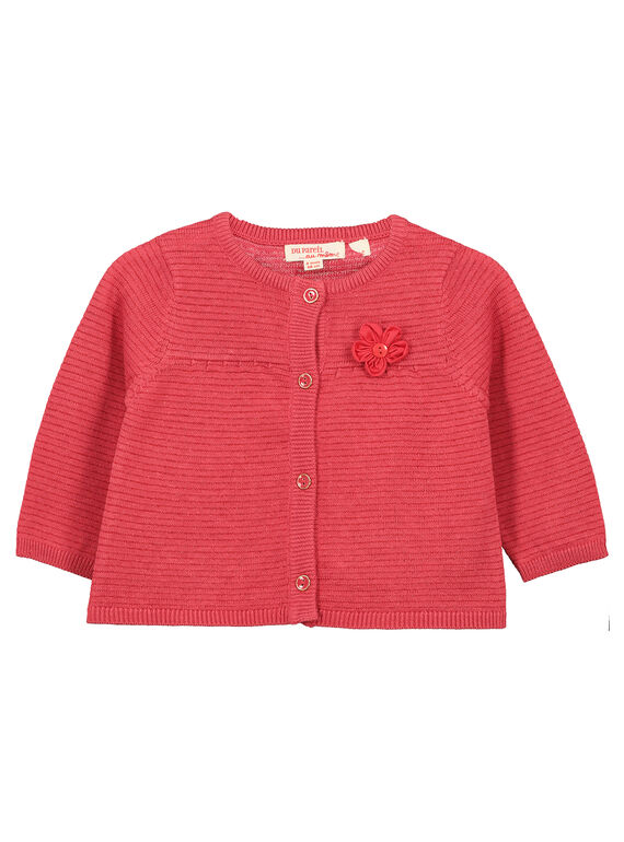 Rosafarbene Strickjacke FIBACAR1 / 19SG0961CAR308