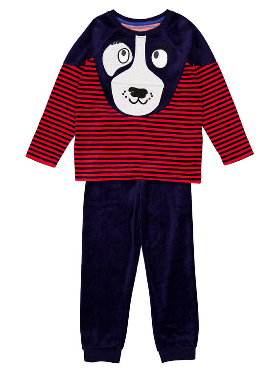 Blaue und rote Samtpyjamas für Kinder Jungen GEGOPYJBOU / 19WH12N5PYJ505