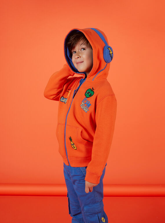 Orange, innen kuschelig warme Weste für Jungen JOVIGIL / 20S902D1GIL406