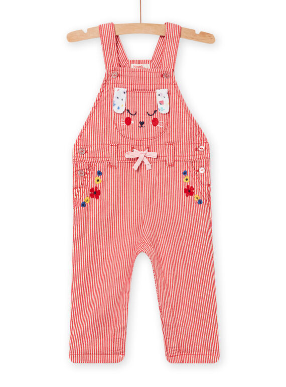 Baby Mädchen rot und weißer Overall NILUSAL / 22SG09P1SAL502