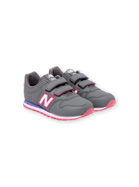 Grau und rosa New Balance Turnschuhe für Kinder und Mädchen KFYV500RGP / 20XK3523D37940