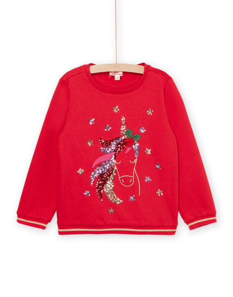 Langärmeliges Sweatshirt mit weihnachtlichem Einhornmuster PANOSWEA / 22W901V1SWEF529