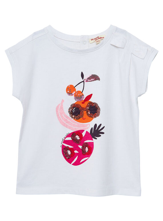 Weißes T-Shirt mit Obst-Aufdruck JAVITI / 20S901D1TMC001