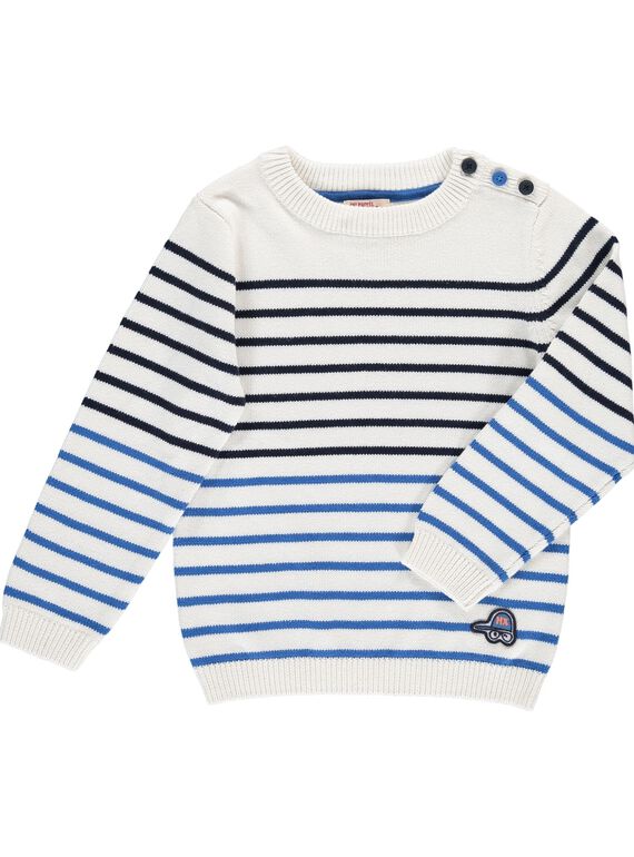 Boys' cotton sweater COKLEPUL / 18S902D1PUL001