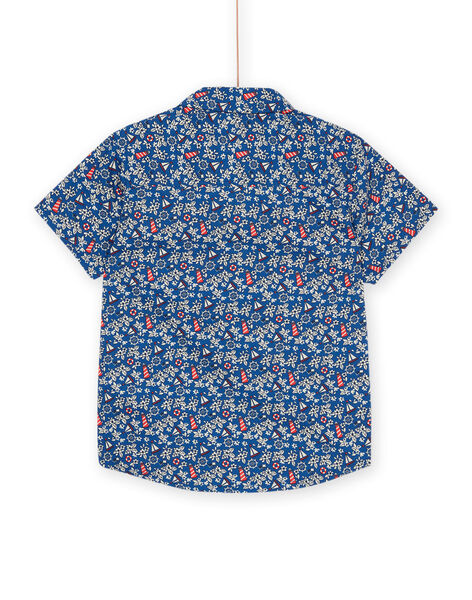 Blaues Hemd mit marineblauem Aufdruck ROBLESHIRT / 23S90231CHMC204
