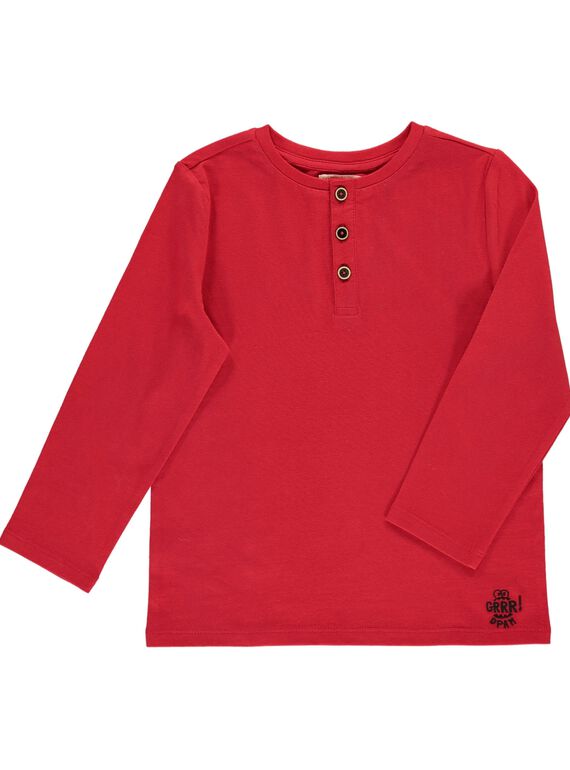 Boys' long-sleeved grandad collar T-shirt DOJOTUN1 / 18W90231D32F508
