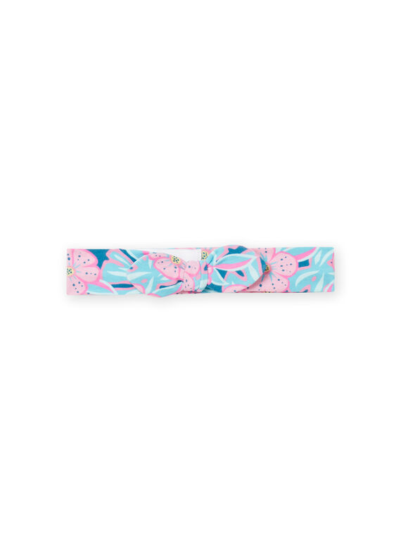 Blaues und rosafarbenes Stirnband mit Blumenaufdruck für Baby Mädchen NYIFICBAN / 22SI09U1BAN215