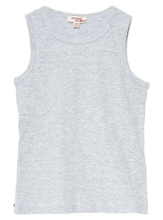 Grau chiniertes geripptes Tanktop für Jungen JOESDEB3 / 20S90261D27J922