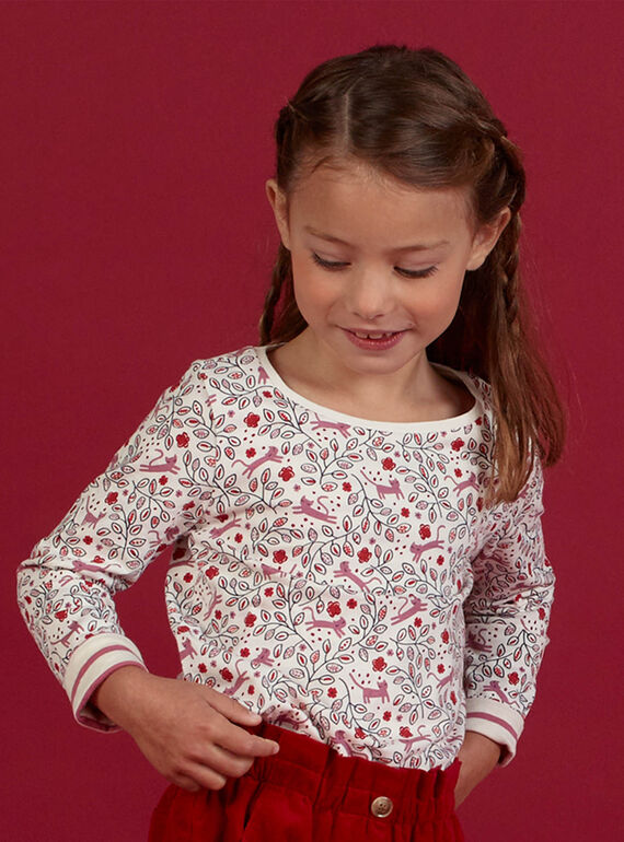 Wende-T-Shirt für Mädchen mit Fantasieprint und Streifen MAFUNTEE1 / 21W901M1TML001