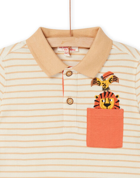 Graues Poloshirt mit Streifenmuster ROSOPOL / 23S90221POL007