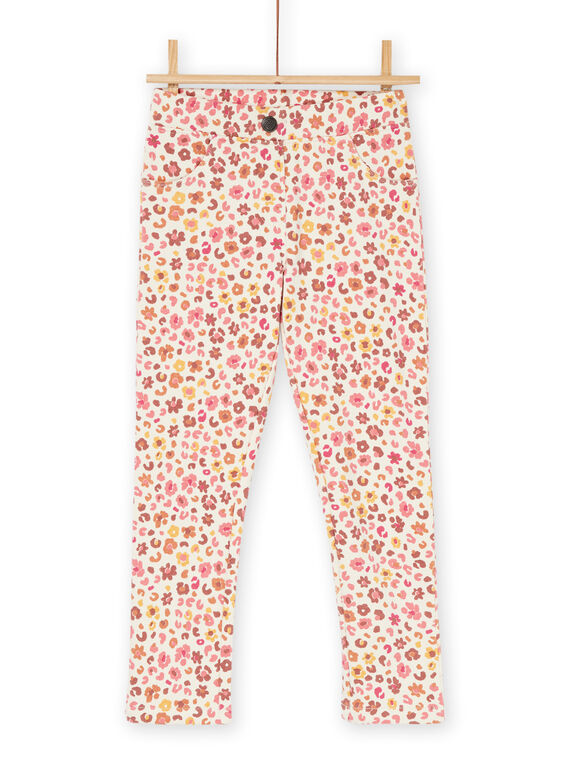 Moltonhose in dunklem Ecru und Rosa RAJOMOL3 / 23S90183PAN003