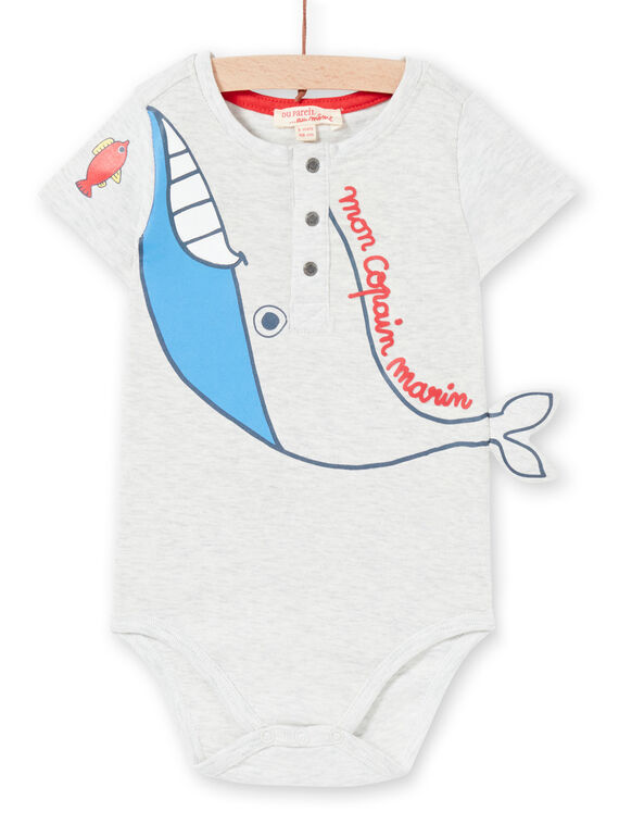 Grau melierter Baby-Body LUVIBOD / 21SG10U1BODJ920
