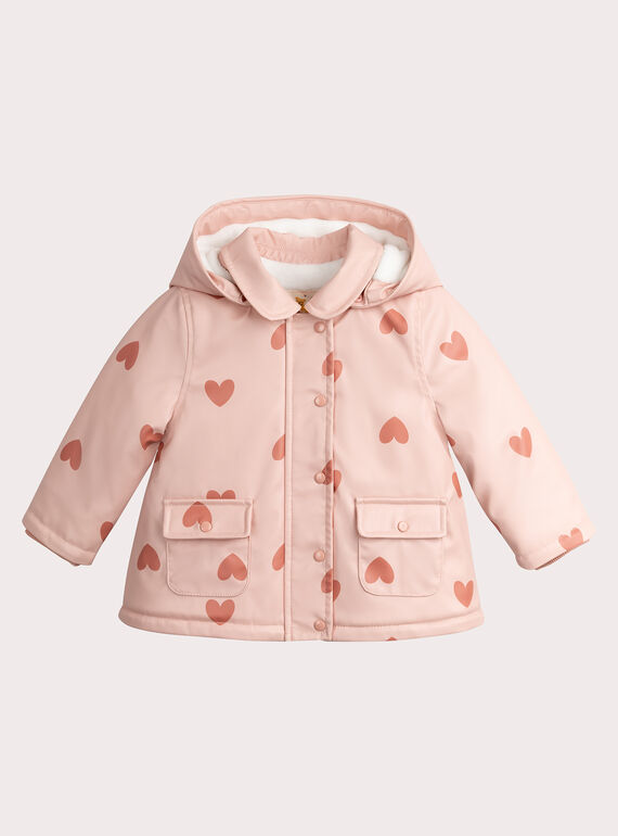 Rosa Regenmantel mit abnehmbarer Kapuze für Baby Mädchen  VIJOIMP / 24WG09E1IMP030