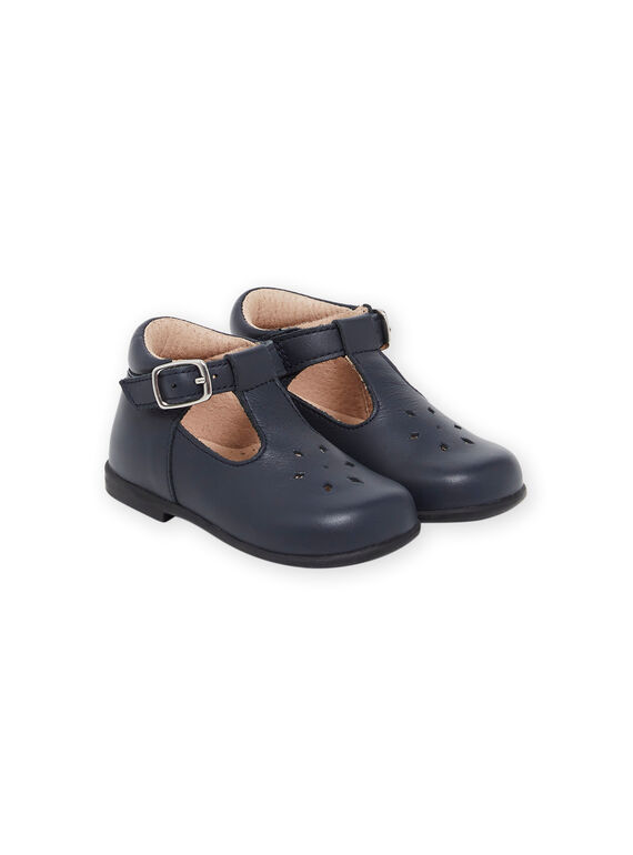 Salomes aus marineblauem Glattleder PISALMIXTE / 22XK37B1D13070