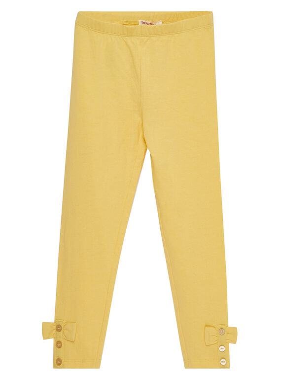 Einfarbige Leggings mit Schleifen an den Beinenden JYASOLEG1 / 20SI0182CALB105