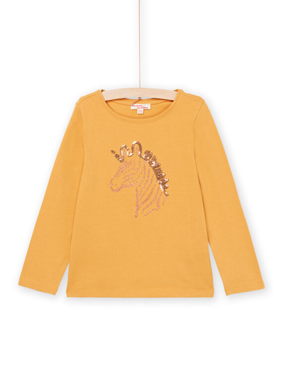Gelbes langärmeliges T-Shirt mit Zebra-Animation PAJOYTEE5 / 22W901B2TMLB107