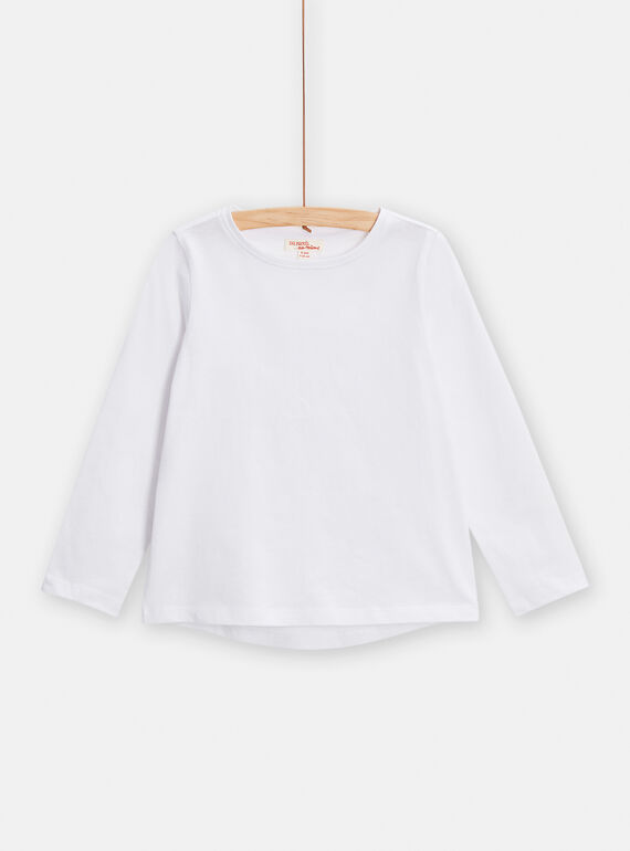 Weißes T-Shirt mit langen Ärmeln für Mädchen TAESTEE1 / 24S901V3TML000