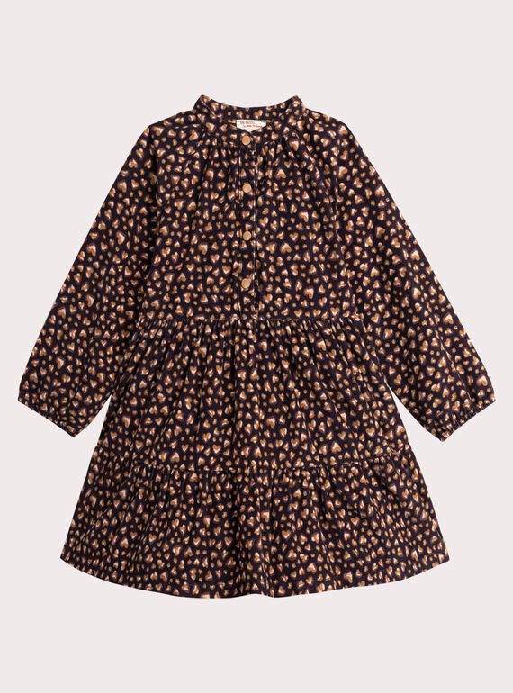 Kleid aus Cord mit Leoparden-Print für Mädchen  VABAROB1 / 24W901Q2ROB718