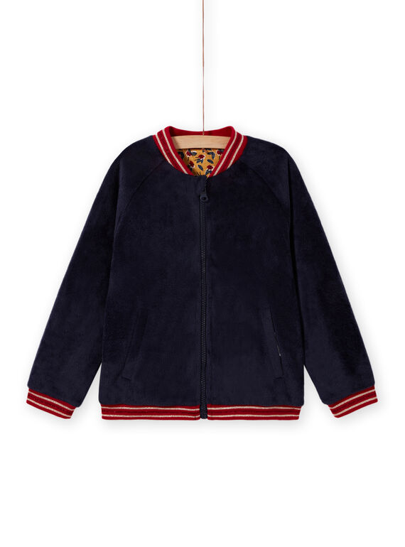Blaue Wende-Teddy-Strickjacke für Mädchen MAMIXCAR2 / 21W901J1CARC205