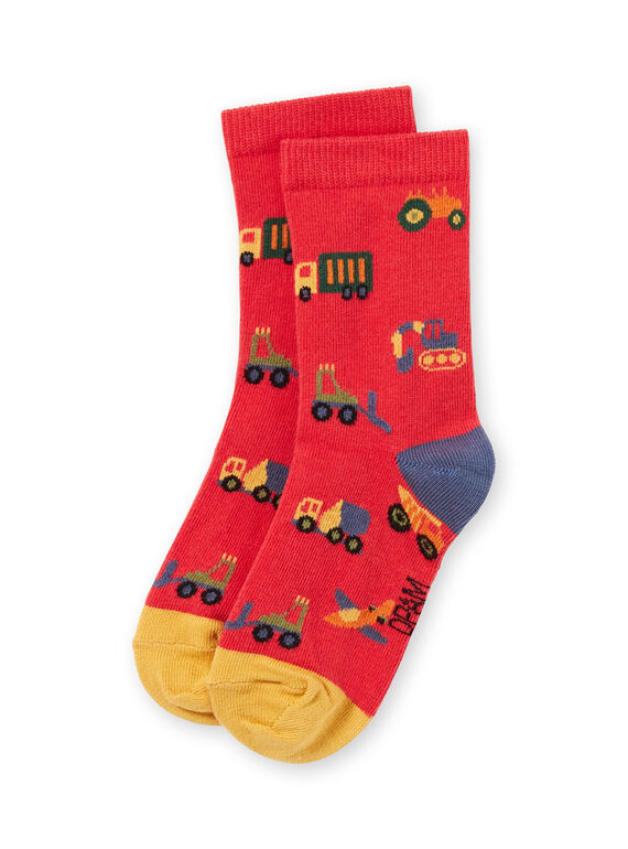 Rote Fahrzeugsocken für Jungen MYOCOCHO / 21WI02L1SOQF521
