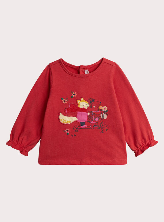 Langarm-T-Shirt mit Anamalière-Animation für Baby Mädchen  VIROTEE / 24WG09P1TMLF505