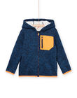 Blau melierte Strickjacke mit weichem Futter POJOGITEK1 / 22W902D2GIL219